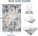 Area Rugs 5x7 Living Room: Washable Rug Modern Abstract Rugs Soft Non Slip Neutral Rug Stain Resistant Indoor Carpet for Bedroom Kitchen Dining Room Nursery Home Office Rugs(Black Brown,5'x7') by TinyTreasures Baby Boutique