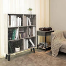 LEYAOYAO Bookshelf Cube Storage Organizer,3 Tier Bookcase with Legs,Modern Wood Open Shelf,Dirty Grey Bookshelves,Free Standing Display Short Book Shelves for Narrow Space,Bedroom,Living Room,Office by CozyNest Decor