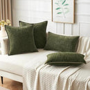 MIULEE Pack of 2 Couch Throw Pillow Covers 16x16 Inch Olive Green Farmhouse Decorative Pillow Covers with Stitched Edge Soft Chenille Solid Dyed Spring Pillow Covers for Sofa Bed Living Room by CozyNest Decor