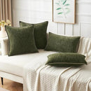 MIULEE Pack of 2 Couch Throw Pillow Covers 24x24 Inch Olive Green Farmhouse Decorative Pillow Covers with Stitched Edge Soft Chenille Solid Dyed Spring Pillow Covers for Sofa Bed Living Room by CozyNest Decor