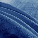 MarCielo 3-Piece 100% Cotton Oversized Bedspread Lightweight Quilt Coverlet Embroidery Farmhouse Bedding Set (Tk Midtone Blue, Oversized Queen (100"x106")) by CozyNest Decor
