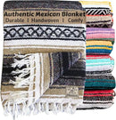 Del Mex Classic Mexican Blanket, Large Authentic Woven Falsa Throw (70"x50"), Artisan Southwest Décor for Beach, Yoga, Outdoors (Tan) by CozyNest Decor