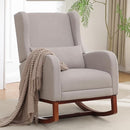 Rocking Chair Nursery, Nursery Rocking Chairs with Foot Rest, Comfy Glider Rocker Nursing Chair with High Back for Nursing, Living Room, Bedroom, Light Grey by TinyTreasures Baby Boutique