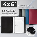 Dunwell 4x6 Photo Album (2-Pack, Black), Mounting Paper, Small 4 x 6 Art Portfolio Presentation Binder, 24 Clear Sleeves Show 48 Pages, Professional Picture Book for Artwork, Postcards by TinyTreasures Baby Boutique