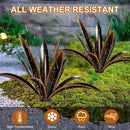 TOMBABY Enlarge Thickened Wind Resistant Metal Agave Garden Art Plant Country Garden Sculpture Statue Outdoor Decoration Agave Metal Plant Courtyard Ornament Gift (2, 12 Leaves Black) by CozyNest Decor