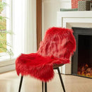 AMTOVO Faux Fur Rug, Red Small Area Rug, Fluffy Sheepskin Rug, Fuzzy Ultra Soft 2 x 3 ft Shag Rugs for Bedroom Sofa Throw Cushion Room Decor, Sheepskin by CozyNest Decor
