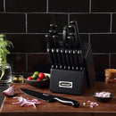 McCook® Premium Black Knife Sets,German Stainless Steel Kitchen Knives Block Set with Built-in Sharpener by CozyNest Decor