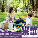 60”x 80” Picnic Blanket Waterproof and Foldable Beach Blanket, 5-Layer Outdoor Mat with Carry Strap for 6 to 8 Adults, for Camping, Park, Beach, Grass, Indoors… by TinyTreasures Baby Boutique