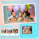 Kids Camera, Upgrade Kids Camera Instant Print, Front Rear Dual Selfie Digital CAM with 1080P Videos, Portable Travel Toy with Games and Music, Christmas Birthday Gift for Boys, Girls and Teens by TinyTreasures Baby Boutique