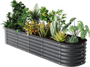 Raised Garden Bed Kit 8×2×1.4 FT Magnesium-Aluminum-Zinc Stainless Steel Metal Planter Box for Planting Outdoor Plants Vegetables (Cracked Silver) by CozyNest Decor