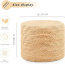 Handwoven Water Hyacinth Ottoman Pouf, Round Outdoor Footstool with Sturdy Frame, No Assembly Needed, Boho Accent Stool for Indoor & Outdoor Use – Patio, Balcony, Living Room (Natural) by CozyNest Decor