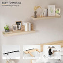 Natural Wood Floating Shelves 24”x 8”x 1.4” Book Shelf Floating for Wall Mounted, Heavy Duty Shelf Hold 60 lbs, Unfinished Wall Shelves for Bathroom, Living Room, Kitchen, Bedroom, Office by CozyNest Decor