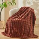 NEWCOSPLAY Faux Fur Throw Blanket Burnt Orange Bubble Blanket Thick Warm Soft for Couch Sofa Bed 550GSM (Burnt Orange, Throw(50"x60")) by CozyNest Decor