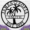 Personalized Metal Palm Tree Sign, Custom Signs Outdoor Palm Tree, Personalized Palm Tree Sign, Metal Palm Anniversary Gift, Palm Tree Metal Wall Art, Custom Metal Sign with Palm Tree by CozyNest Decor