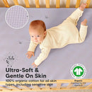 Waterproof Crib Mattress Protector Cover Fitted - 2-Pack Quiet Baby Crib Mattress Pad Sheets, 52" x 28" Soft Quilted Cotton Baby Sheet, Machine Washable, Easy Fit, Durable (Thistle/Quin) by TinyTreasures Baby Boutique