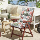 LVTXIII Outdoor Seat/Back Chair Cushion Patio Tufted High Back Cushion, Seasonal Replacement Rocking Chair Cushion with Ties (22” W x 20D”, Set of 2, Clemens Noir Pink) by GreenHaven Gardens