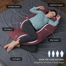 MOON PARK Pregnancy Pillows for Sleeping - U Shaped Full Body Maternity Pillow with Removable Cover - Support for Back, Legs, Belly, HIPS - 65 Inch - Burgundy by TinyTreasures Baby Boutique