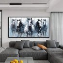 DUNHUANG ART Running Horses Canvas Wall Art - Equine Themed Galloping Animals in the Sand - Rustic Horse Decor for Living Room, Bedroom, Office 24"x48" by CozyNest Decor