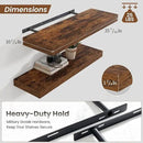 Heimlove 36 Inch Floating Shelves for Wall Set of 2,Rustic Brown Wall Shelves for Storage & Decor - Heavy Duty with Invisible Brackets,Perfect for Living Room,Bedroom,Home Office by CozyNest Decor
