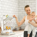 GoMaihe Baby Bottle Drying Rack: Space Saving Vertical Bottle Dryer Holder - Baby Accessories Storage Stand Organize Brushes Pacifiers on Countertop - BPA-Free - Beige by TinyTreasures Baby Boutique