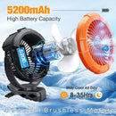 Ausic Portable Misting Clip on Fan, 100ml Camping Stroller Fan with LED, Max 45H Working Time Golf Cart Fans, 360° Rotate Cooling Spray, Outdoor Rechargeable Battery Fans for Travel/Home/Beach by TinyTreasures Baby Boutique