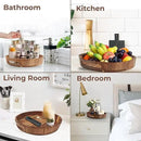 Lazy Susan for Table top 12 inch Wooden Large Lazy Susan Turntable Tray Organizer for Cabinet, Dining Table Centerpiece, Pantry, Kitchen Spice Cabinet Countertop Organizer, 100% Acacia Wood by CozyNest Decor