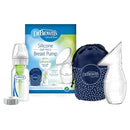 Dr. Brown's 100% Silicone One-Piece Breast Pump,Hands-Free Breast Milk Collector with Anti-Colic Options+ Baby Bottle (4 oz/120 mL),Level 1 Nipple,Travel Lid and Travel Bag by TinyTreasures Baby Boutique