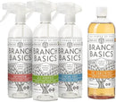 Branch Basics Cleaning Essentials Kit: All Purpose Spray, Glass Cleaner, and Bathroom Cleaner - Concentrate (33.8 Oz) + Plastic Spray Bottles for Cleaning (24 Oz) Non-Toxic, Fragrance-Free by CozyNest Decor