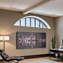 Conipit Chicago Wall Art Chicago Skyline Artwork City Night Downtown Picture Cityscape Painting Framed for Bedroom Home Office Decor 24"x48" by CozyNest Decor