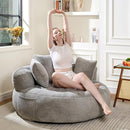 Bean Bag Chair for Adults, Comfortable Bean Bag Sofa with Back Support and Pillows, Giant Bean Bag Chairs Suitable for Living Rooms, Bedrooms and Apartments -Light Gray by TinyTreasures Baby Boutique