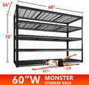 REIBII 60" W Garage Shelving Heavy Duty Metal Shelving 3000LBS Storage Shelves Adjustable Metal Shelves for Storage Industrial Garage Shelves for Warehouse Basement 60" W x 24" D x 72" H 2 Pack by GreenHaven Gardens