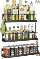 Spice Rack Wall Mounted 3 Pack, Space-Saving Spice Organizer for Spice Jars and Seasonings,Screw or Adhesive Hanging Spice Rack Organizer for Your Kitchen Cabinet,or Pantry Door by CozyNest Decor
