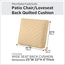 Classic Accessories Montlake FadeSafe Water-Resistant 25 x 22 x 4 Inch Wide Back Patio Quilted Lounge Cushion, Chamomile by GreenHaven Gardens
