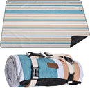 Waterproof Picnic Blanket 80" x 80" in Portable with Carry Strap for Beach Mat or Family Outdoor Camping Party, Park Blanket for Grass Park, Hiking, Travel, Concerts (Crystal Blue & Orange, 80" x 80") by TinyTreasures Baby Boutique