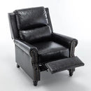 UIXE Pushback Recliner Chair, PU Leather Armchair Push Back Accent Chair for Living Room, Rivet Trim Club Chair Home Theater Overstuffed Single Sofa Bedroom Reading Seat - Black by CozyNest Decor