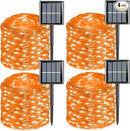 QITONG 4 Pack Orange Solar Fairy Lights, Each 33ft 100 LED Solar Christmas Lights Outdoor Waterproof, 8 Modes Christmas String Lights by GreenHaven Gardens