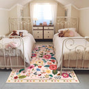 Floral 5x7 Area Rug Machine Washable Soft Print Boho Carpet Non Slip Doormat Low Pile Flower Area Rugs for Living Room Bedroom Nursery Kitchen Dining Room Indoor-Pink by TinyTreasures Baby Boutique