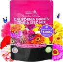 NatureZ Edge Zinnia Seeds for 2025 Planting Outdoors, Over 16,500 Flower Seeds, 1/4 lb, Non GMO Made in USA, Bulk Semillas De Flores para Sembrar, California Giants, Easy to Grow Zinnia Seed Mix by GreenHaven Gardens