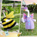 Frienda 2 Set Porch Goose Outfits Clothes 23 Inch Garden Raincoat Flag Bee Fishing Style Goose Costume for Lawn Patio Valentine's Day Decor by GreenHaven Gardens