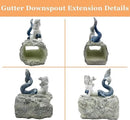 Mermaid Gutter Downspout Splash Block Statue, Garden Outdoor Animal Decor Sculpture, Diverter Rain, Decorative Extension, Waterproof Resin, Fits 3"x4" Rectangular Downspouts, Unique Gift by GreenHaven Gardens