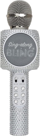 Sing-Along Bling Bluetooth Karaoke Microphone and Bluetooth Stereo Speaker All-in-One (Silver Bling) by TinyTreasures Baby Boutique