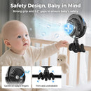 2025 Upgarded 4000mAh Misting Baby Stroller Fan, Rechargeable Battery Operated,Max 15Hrs Cooling,50ml Portable Water Sprayer Misting Fan with Flexible Tripod Clip on Car Seat Crib Treadmill Bunk Bed by TinyTreasures Baby Boutique