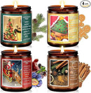 Christmas Candle Set | 4Pack Scented Candles Holiday Candle Gifts - Soy Candles Home Scented, Xmas Gift for Women and Men - Scents of Christmas Tree/Spice/Cookies/EVE by CozyNest Decor