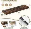 Dreamland 36 Inches Floating Shelves for Wall, 9.3" Deep Long Floating Shelves Set of 2, Large Display & Storage Shelf, Wall Shelf for Bathroom Bedroom Living Room Kitchen Office, Rustic Brown by CozyNest Decor