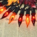 27.78 FT Halloween Ligths, C7 Clear Orange and Purple Flickering Flame String Lights Outdoor, E12 Screw Base, Flame String Lights for Halloween Indoor Outdoor Roofline Garden Patio Party Decorations by GreenHaven Gardens