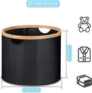 efluky Storage Baskets for Organizing, Fabric Storage Bins with Bamboo Handles, Collapsible Storage Baskets for Shelves and Closet,Medium, Black Set of 2 by TinyTreasures Baby Boutique