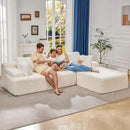Hobestluk Modular Sectional Sofa Couches 108" L-Shape Couch 3 Seat Modular Sofa Memory Foam Sectional Couches for Living Room, Boneless Couch with Oversized Chaise (White, Right Facing) by CozyNest Decor