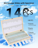 140-Pcs Microscope Slides with Specimens,Pre-Made Glass Slides with Specimens,Educational Microscope Slides and Covers for Young Scientists,Perfect for Biology Class and Experiments by TinyTreasures Baby Boutique