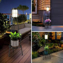 2 Pack Solar Lights Outdoor with Plant Stands - Solar Floor Lamp & Street Lights with Metal Tripod - Patio Decor for Garden, Yard, Pathway, Driveway, Porch by GreenHaven Gardens