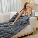 UKELER Soft Faux Fur Throw Blanket 50''x60'' Solid Reversible Shaggy Blanket Plush Thick Fluffy Blankets Throws for Bed, Couch, Sofa, Office, Camping Dark Grey by CozyNest Decor